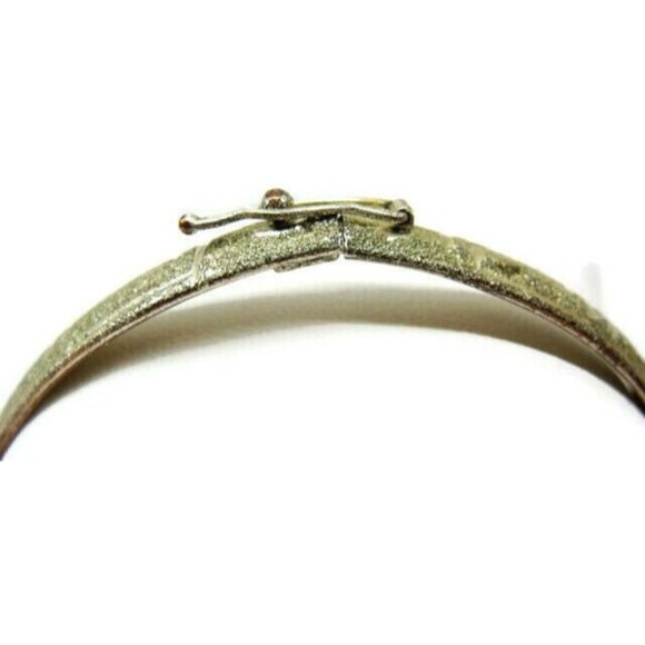 Greek Key Flex Pattern Bangle Fold Over Closure Sterling Silver 925 Bracelet Fas - Picture 11 of 11